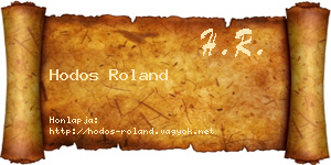 Hodos Roland névjegykártya